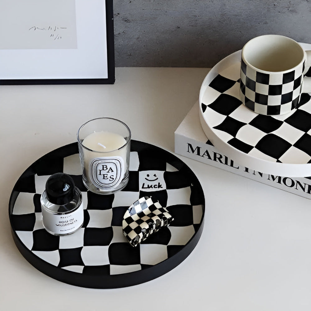 Patterned Round Catch Tray