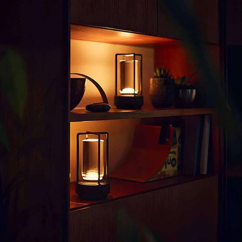 Metal Frame Cordless Lantern Lamp