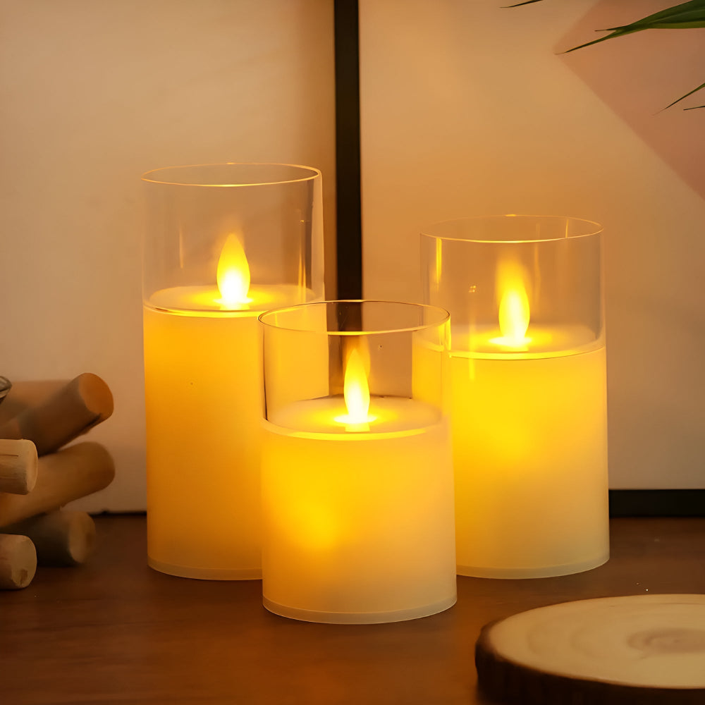 3D Flicker Flameless Candle Set