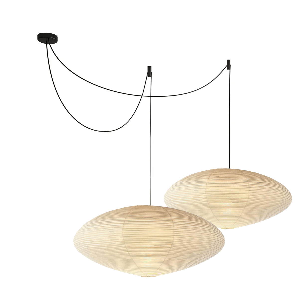 Japanese Paper Saucer Ceiling Light