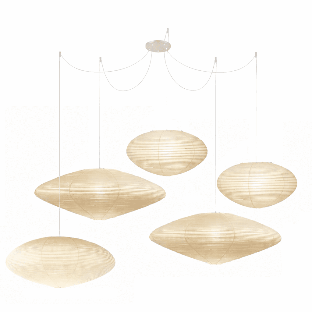 Japanese Paper Saucer Ceiling Light