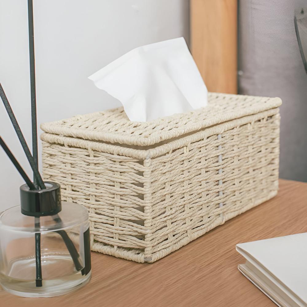 Rattan Tissue Storage Box