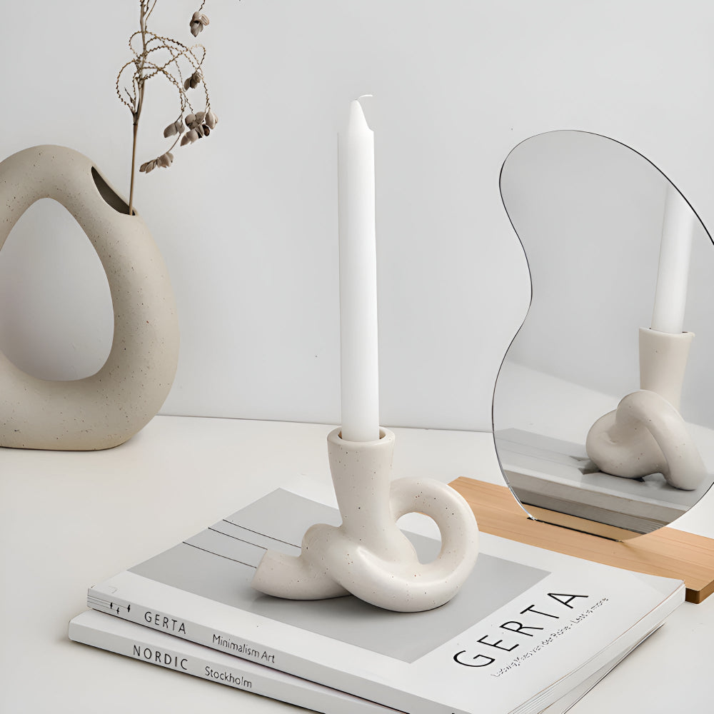 Sculptural Knot Ceramic Candle Holder