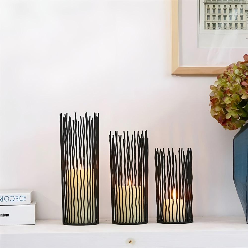 Geometric Iron Candlestick Stand