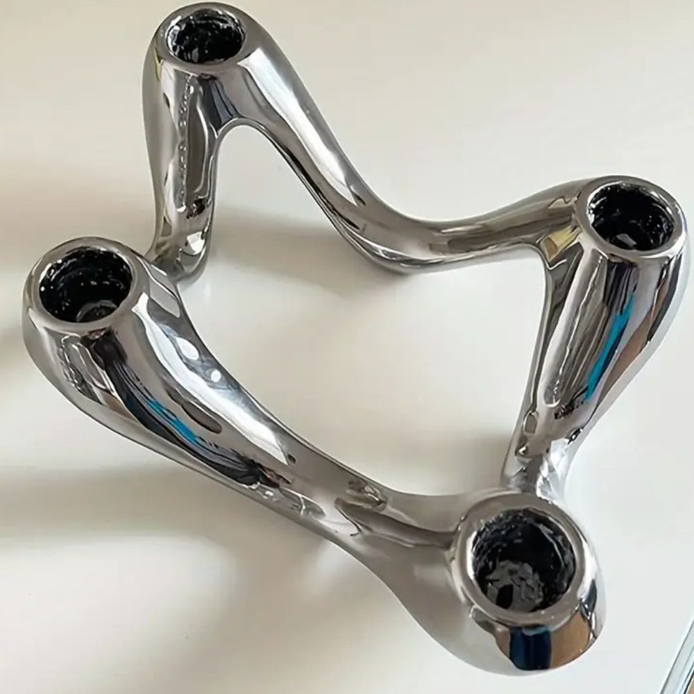 Vague Ripple Ceramic Candelabra