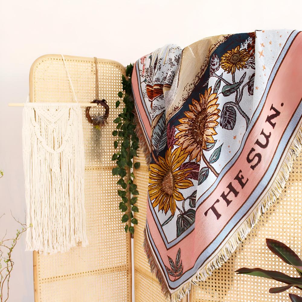 Woven Tapestry Throw Blanket
