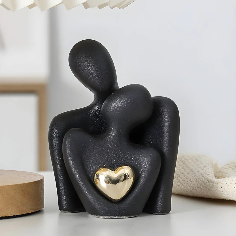 Embrace Couple Heart Sculpture