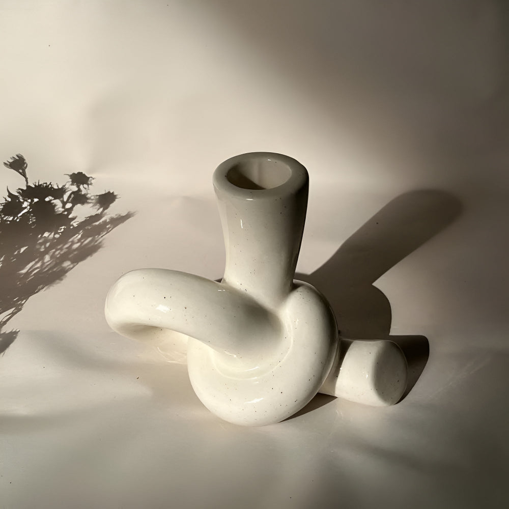 Sculptural Knot Ceramic Candle Holder