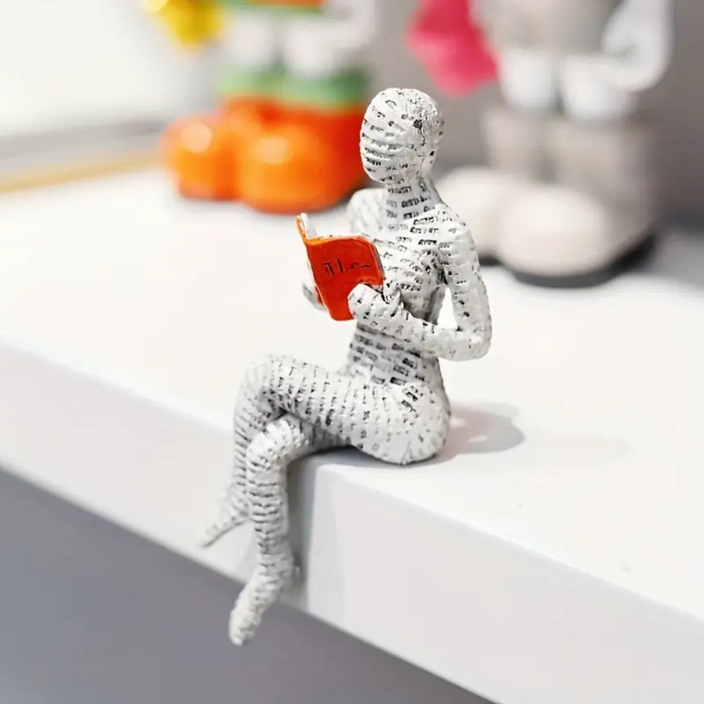 Reading Woman Resin Bookshelf Figure