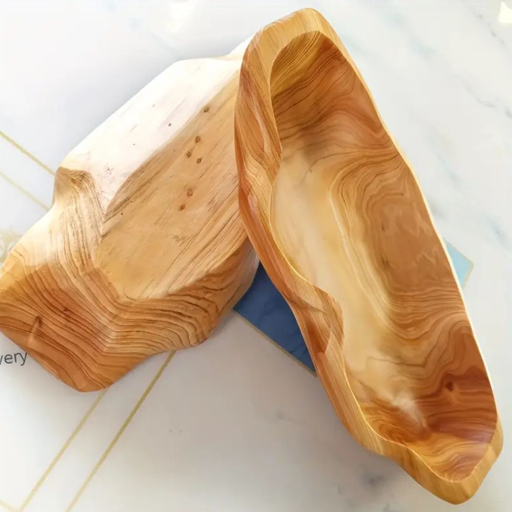 Arc Log Texture Wooden Tray