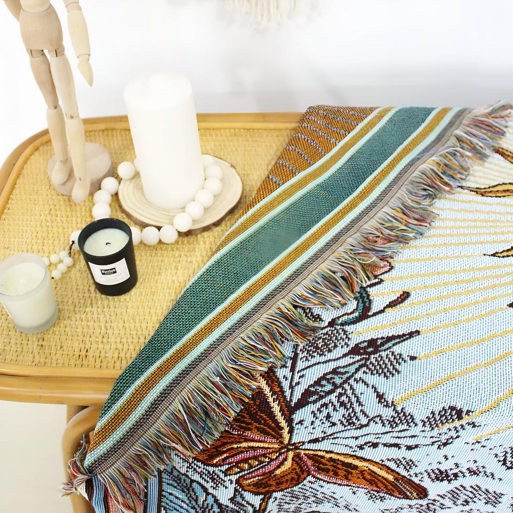 Woven Tapestry Throw Blanket