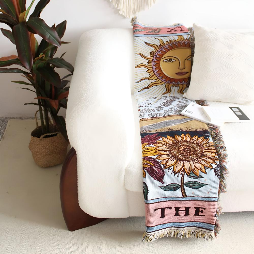 Woven Tapestry Throw Blanket