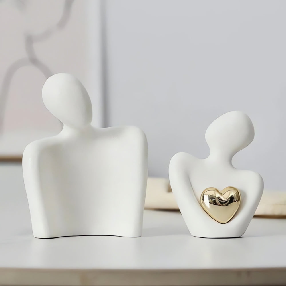 Embrace Couple Heart Sculpture