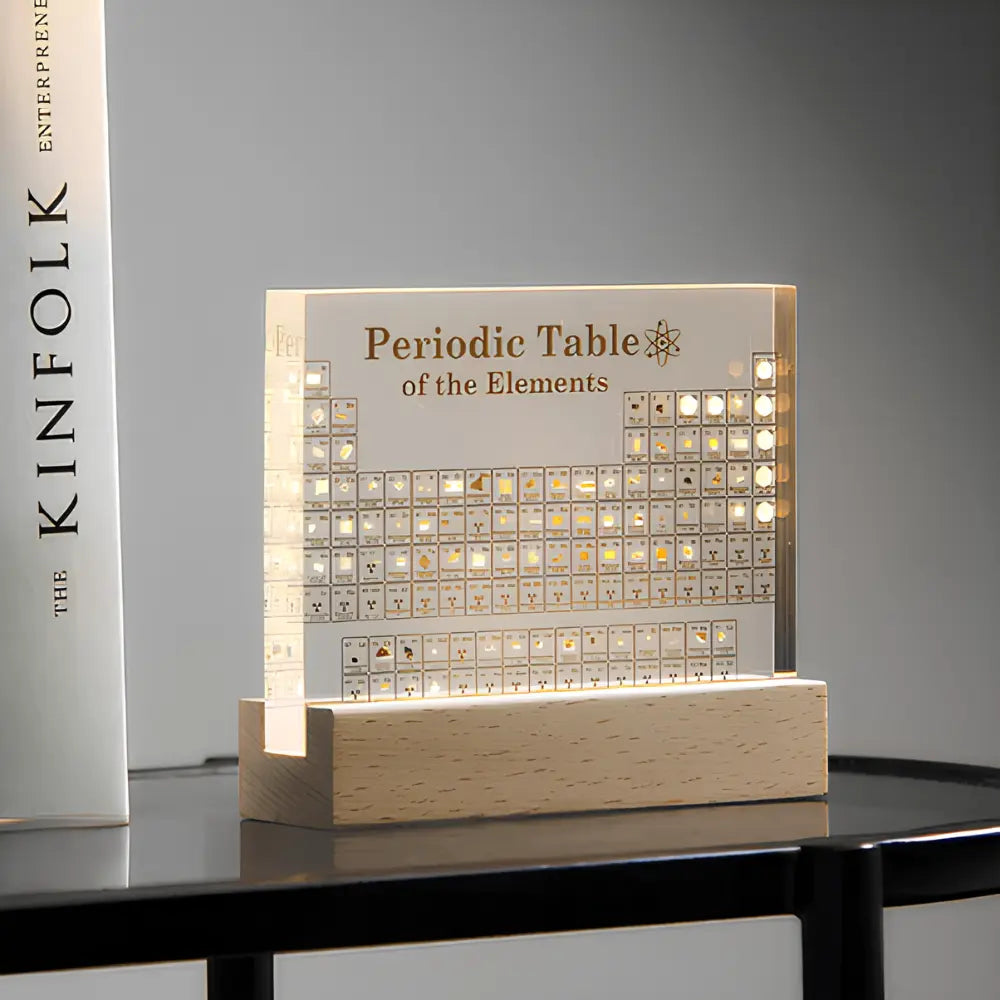 Illuminated Real Element Periodic Table Display