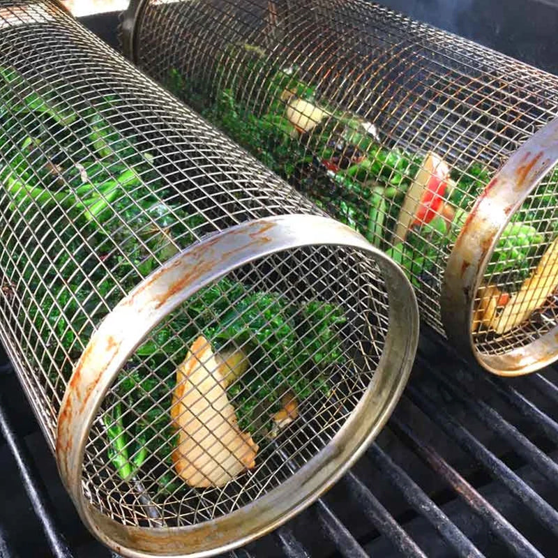 Rotating Grill Basket Cage