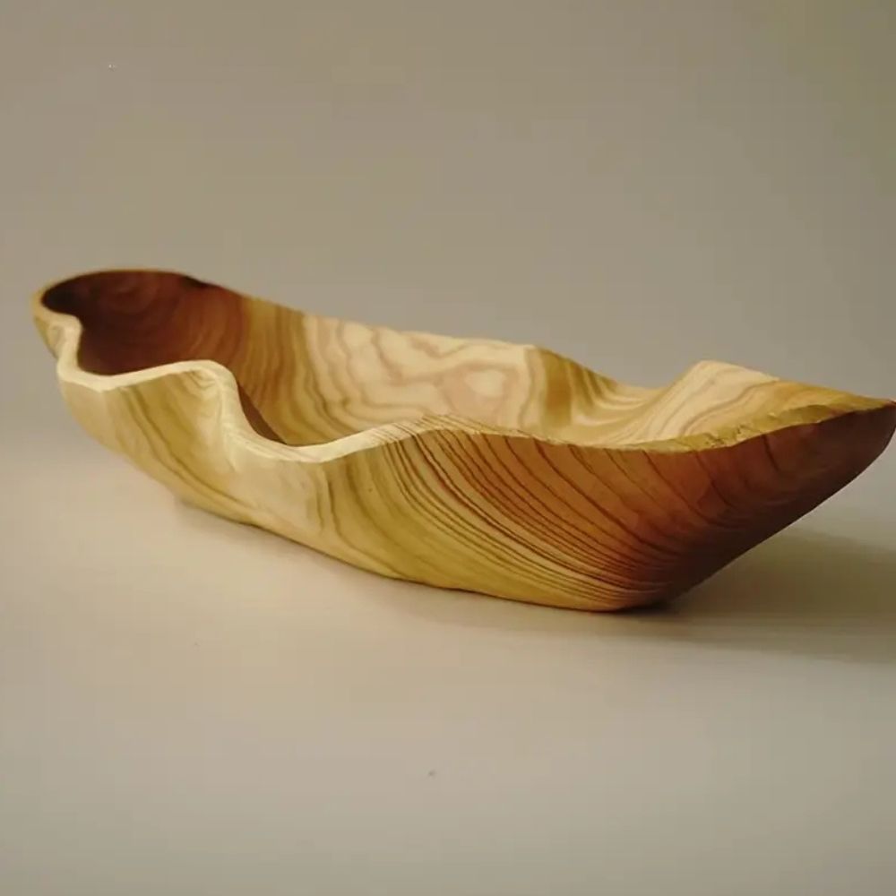 Arc Log Texture Wooden Tray