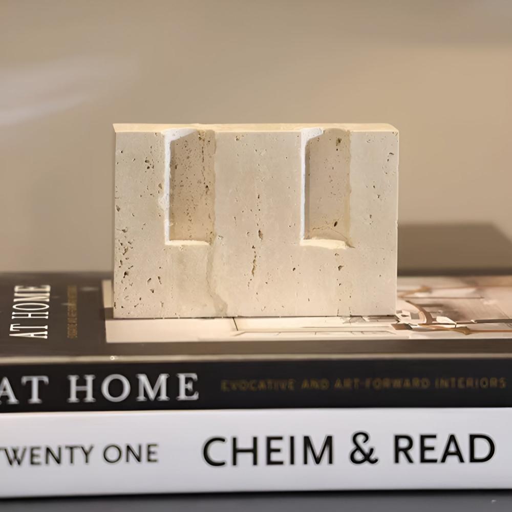 Dual Taper Stone Candle Stand