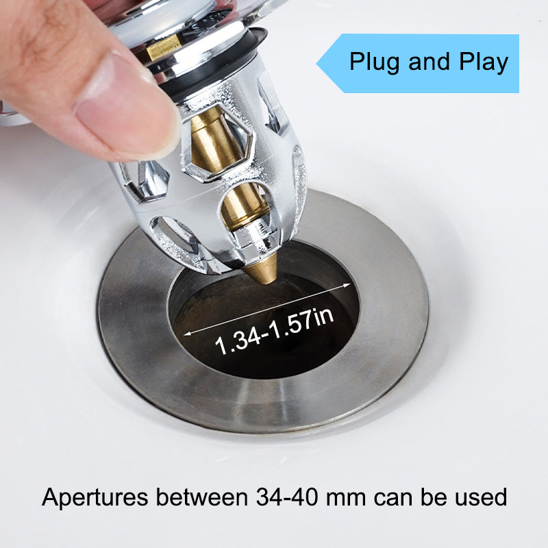 Press-Pop Sink Drain Stopper