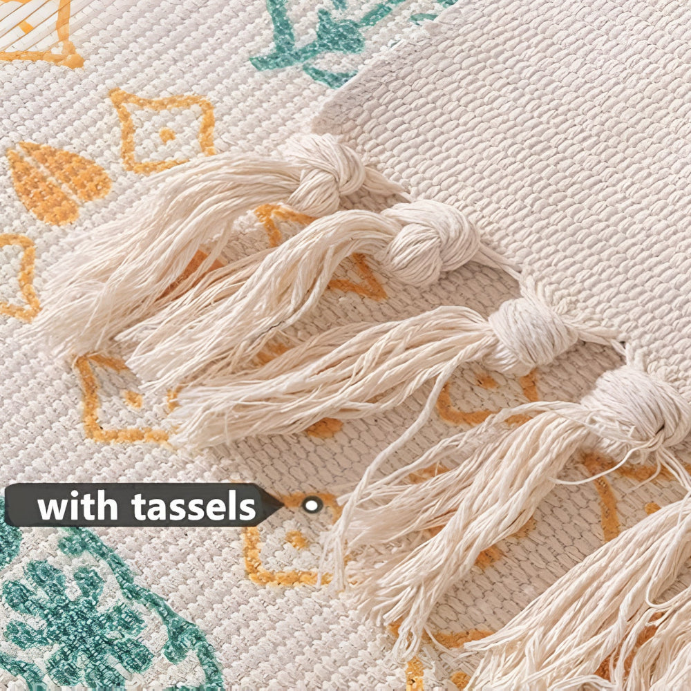 Textured Fringe Accent Rug