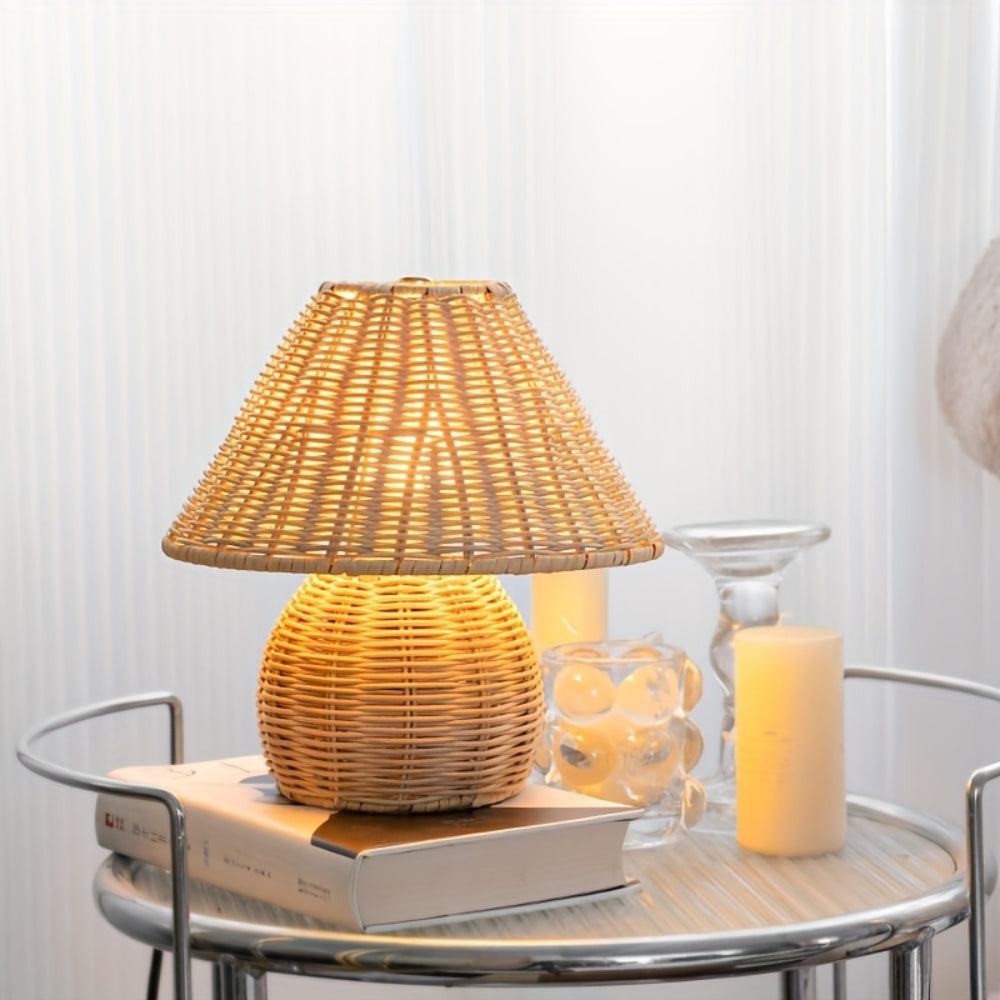 Woven Rattan Table Lamp