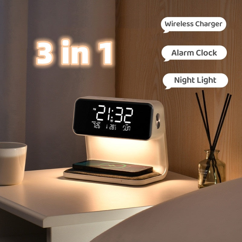 3-in-1 Bedside Lamp Charger Clock