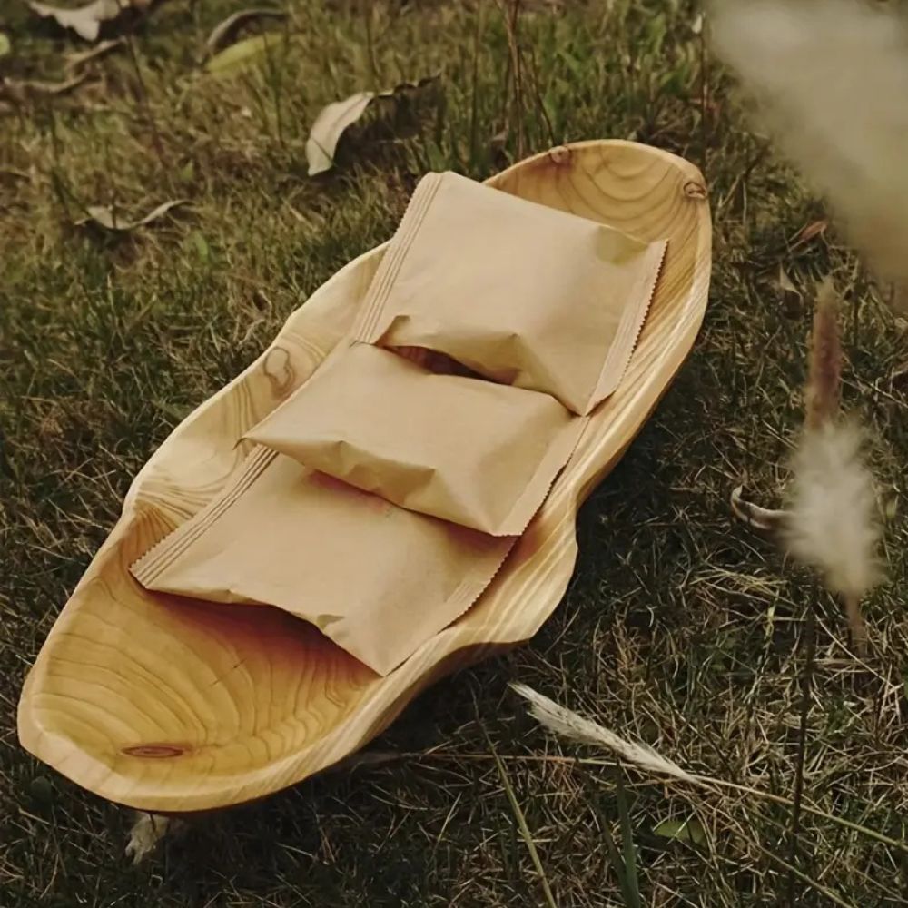 Arc Log Texture Wooden Tray