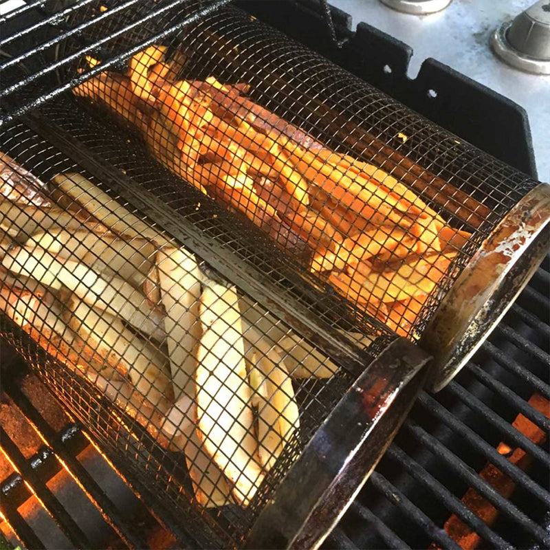 Rotating Grill Basket Cage