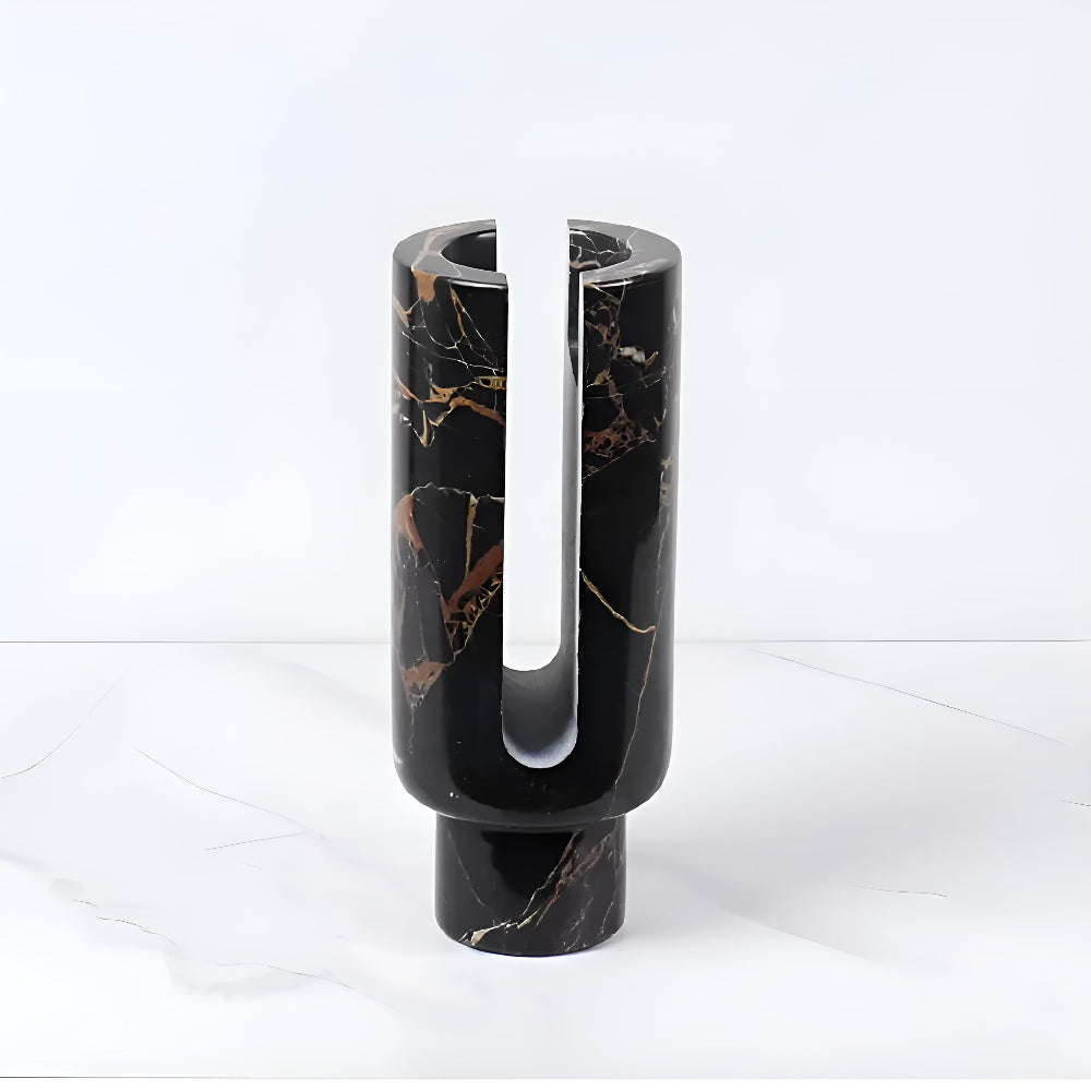 Geometric Marble Candle Holder