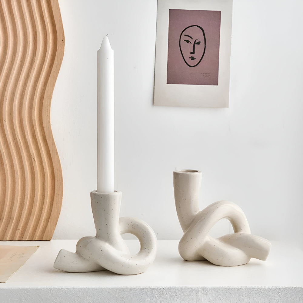 Sculptural Knot Ceramic Candle Holder