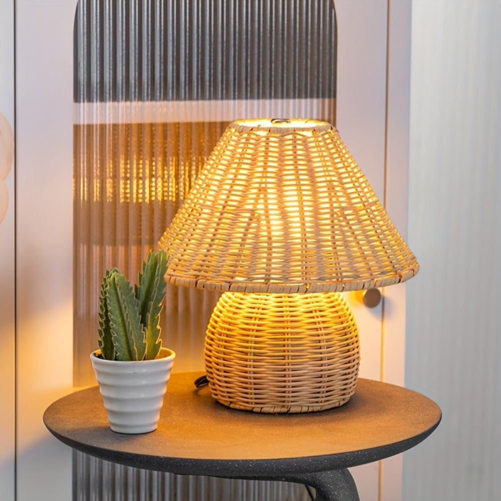 Woven Rattan Table Lamp