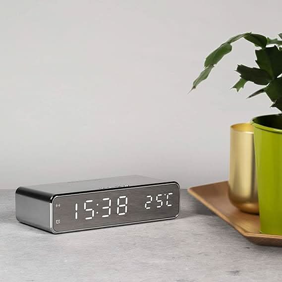 LED Alarm Clock with Wireless Charger