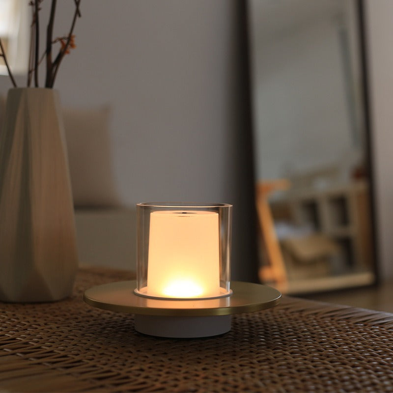 Glass Candle Table Lamp