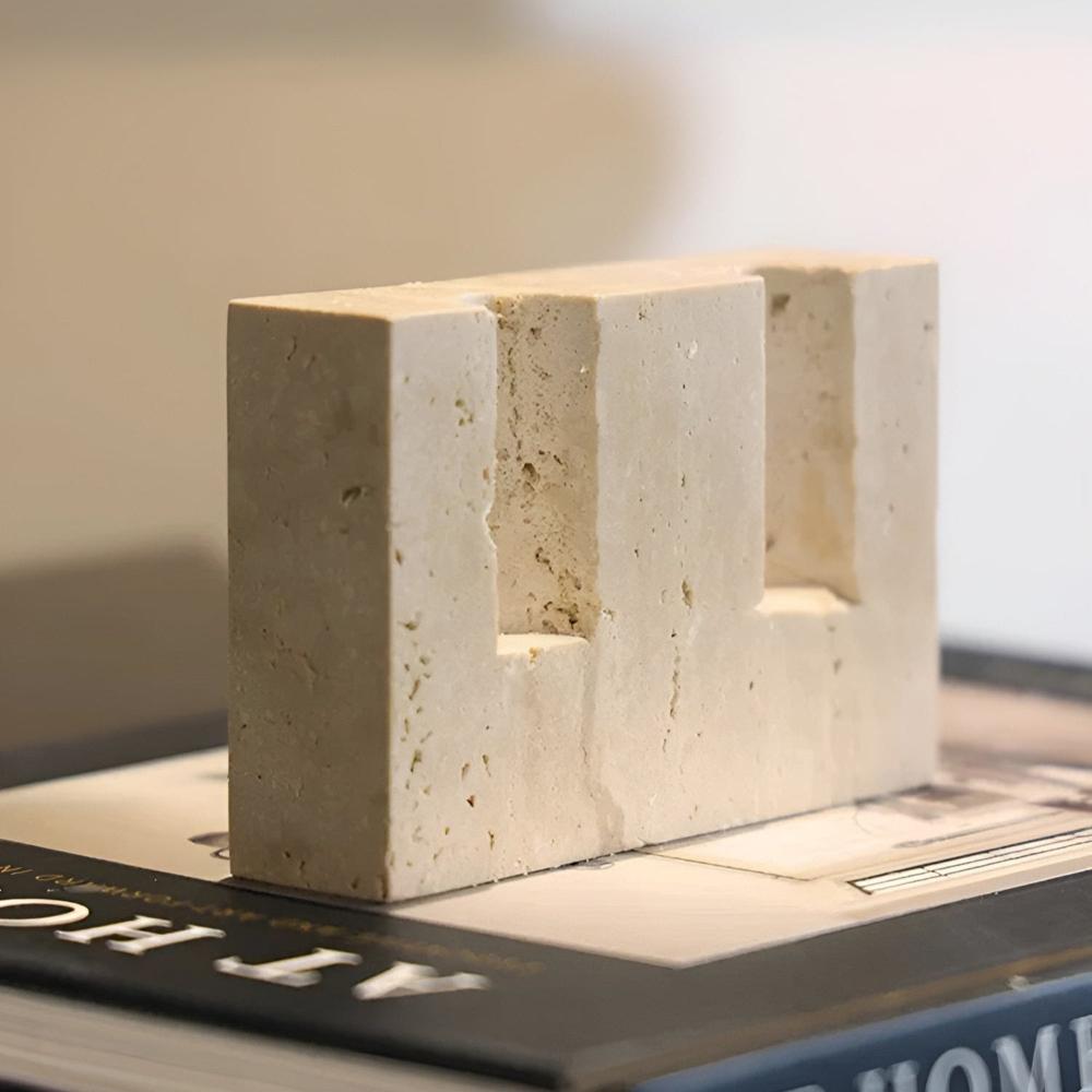 Dual Taper Stone Candle Stand