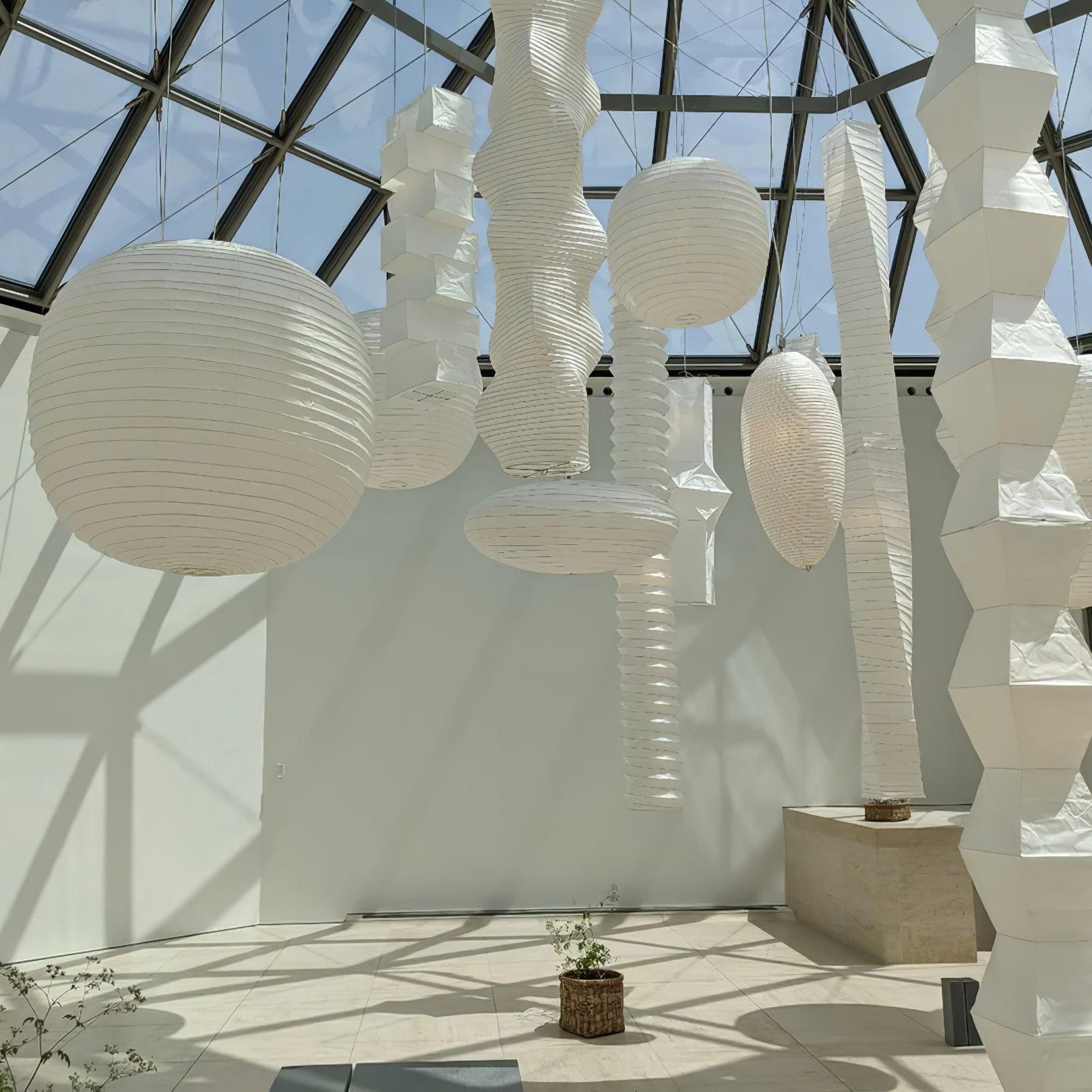 Japanese Paper Saucer Ceiling Light