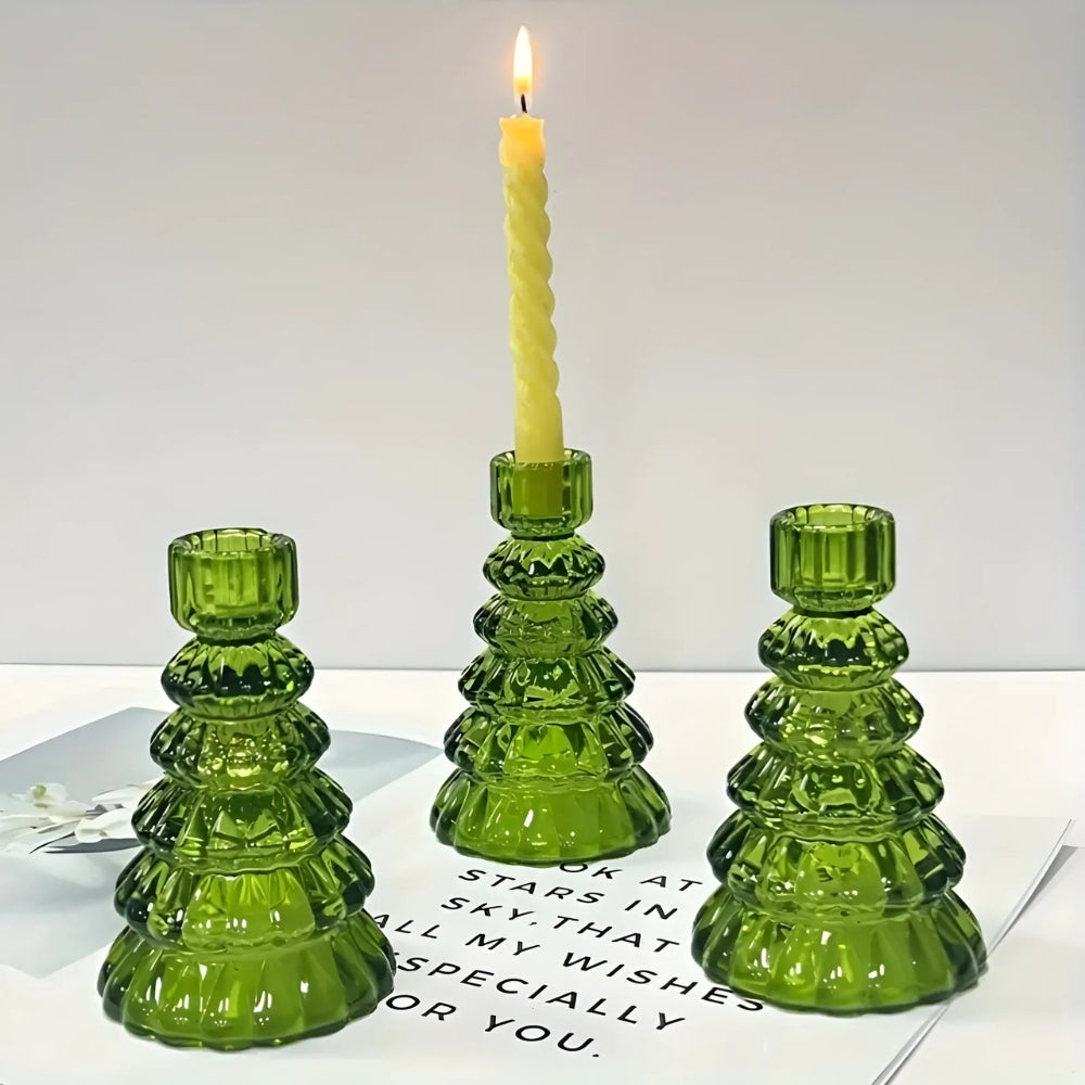 Glass Candle Holder Set