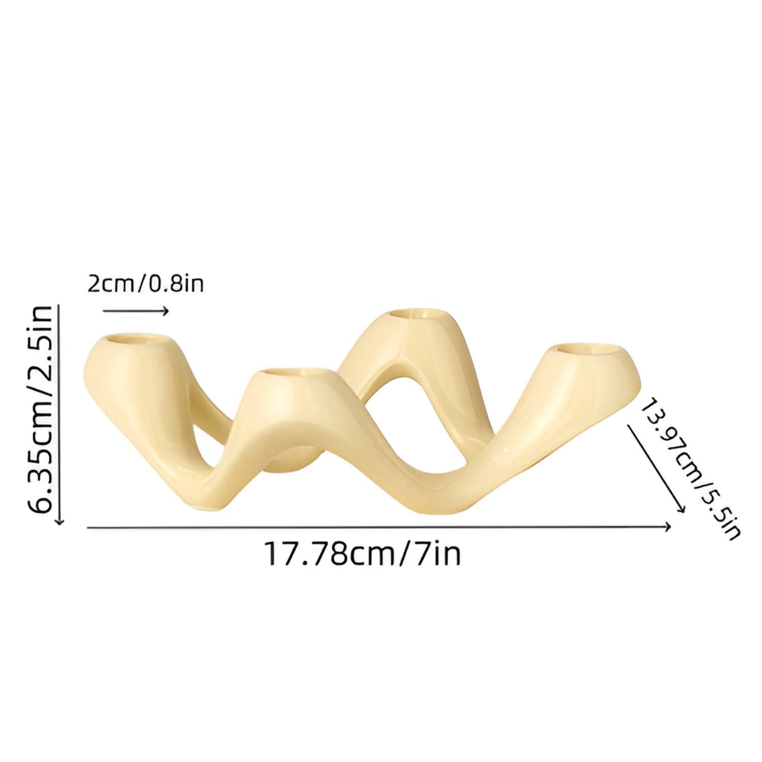 Vague Ripple Ceramic Candelabra