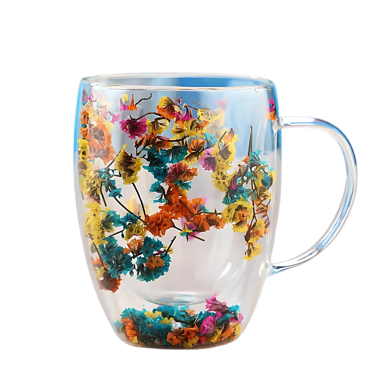 Floral Glass Cup