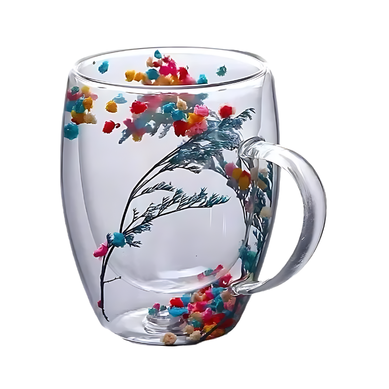 Floral Glass Cup