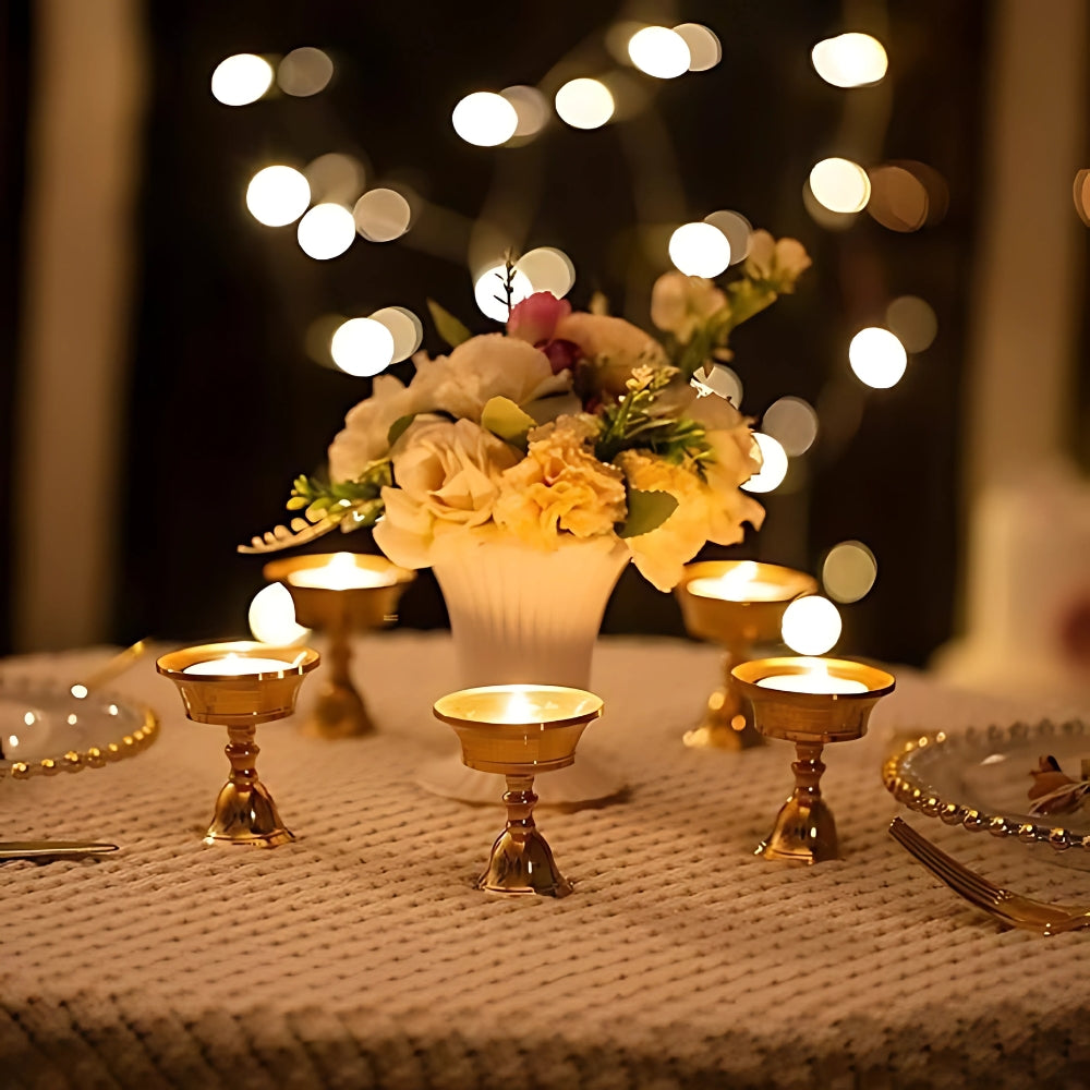 Pedestal Copper Cup Candle Holder