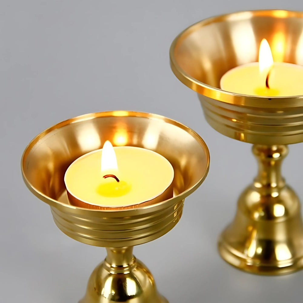 Pedestal Copper Cup Candle Holder
