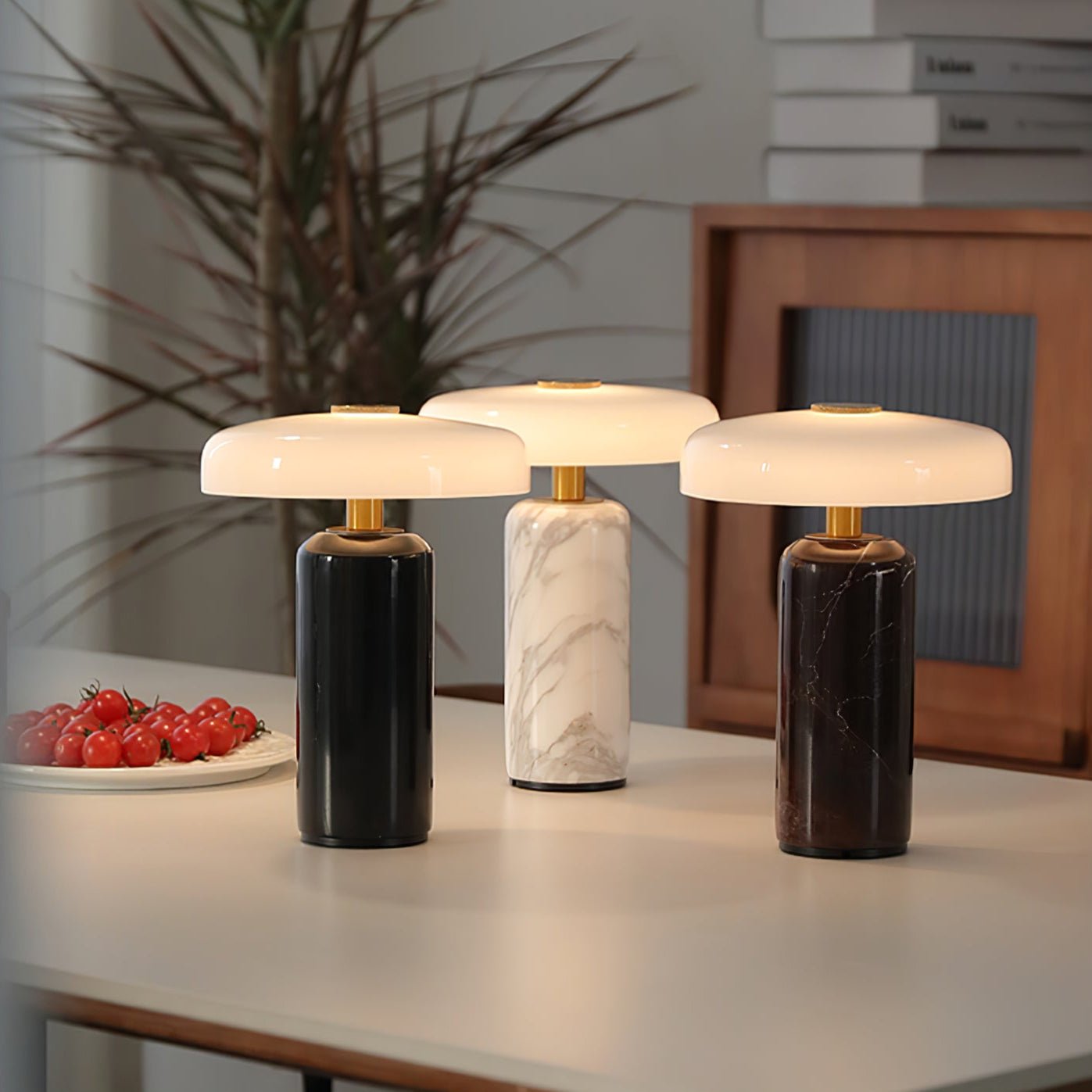 Marble Column Table Lamp