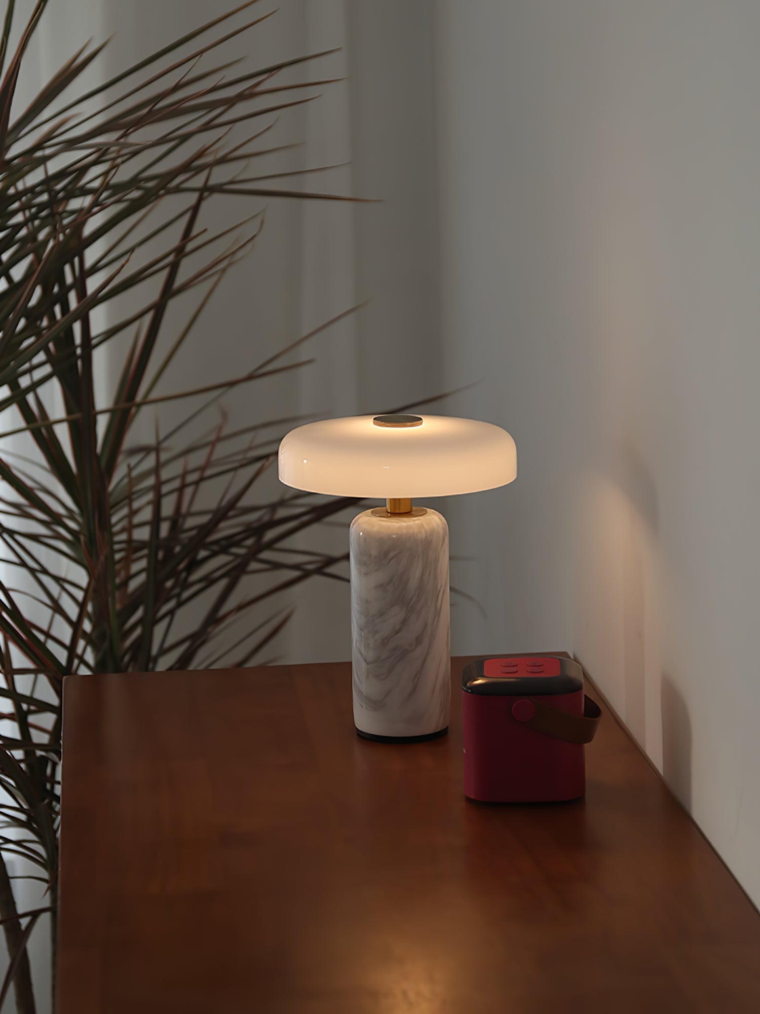 Marble Column Table Lamp