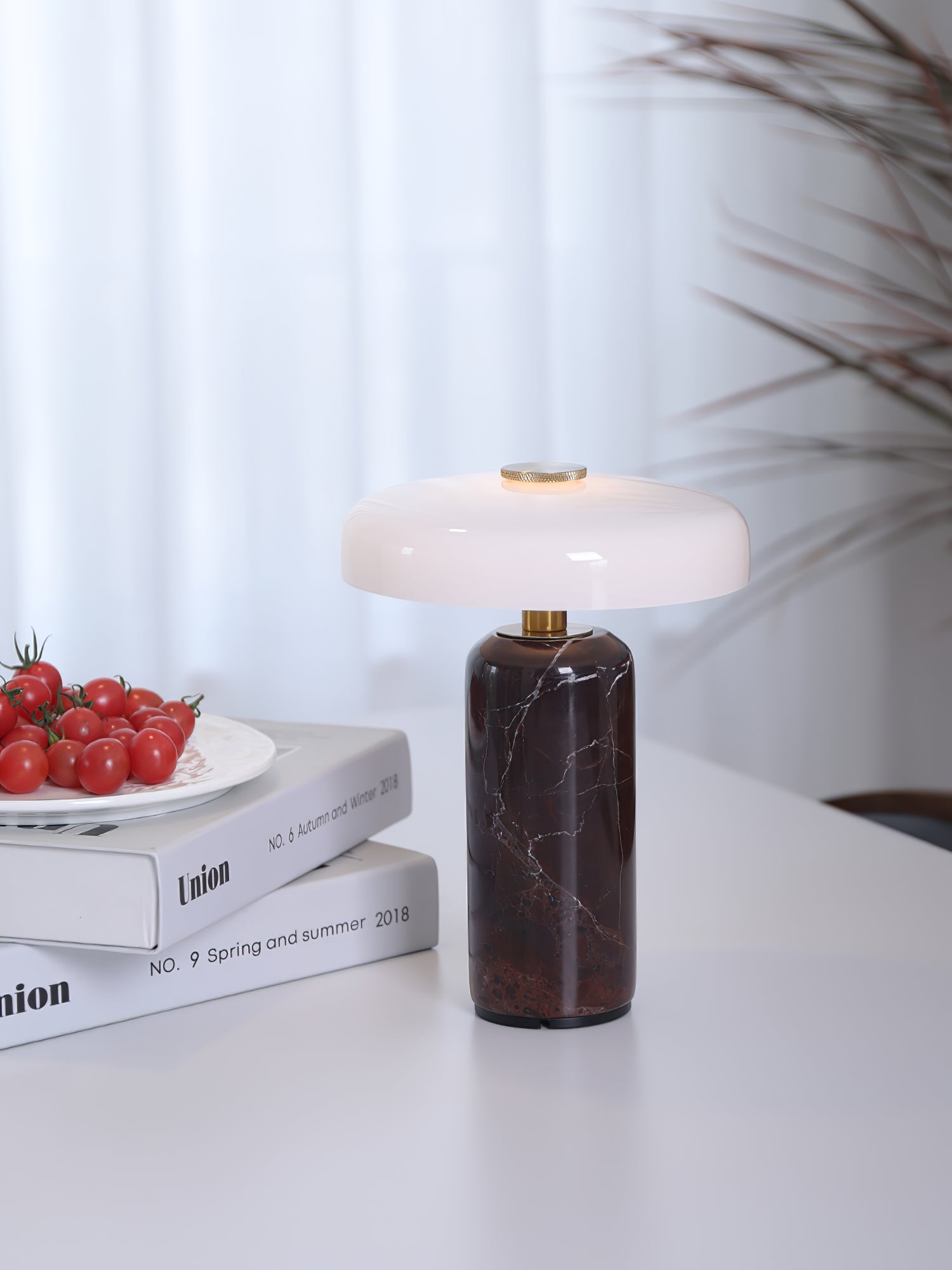 Marble Column Table Lamp