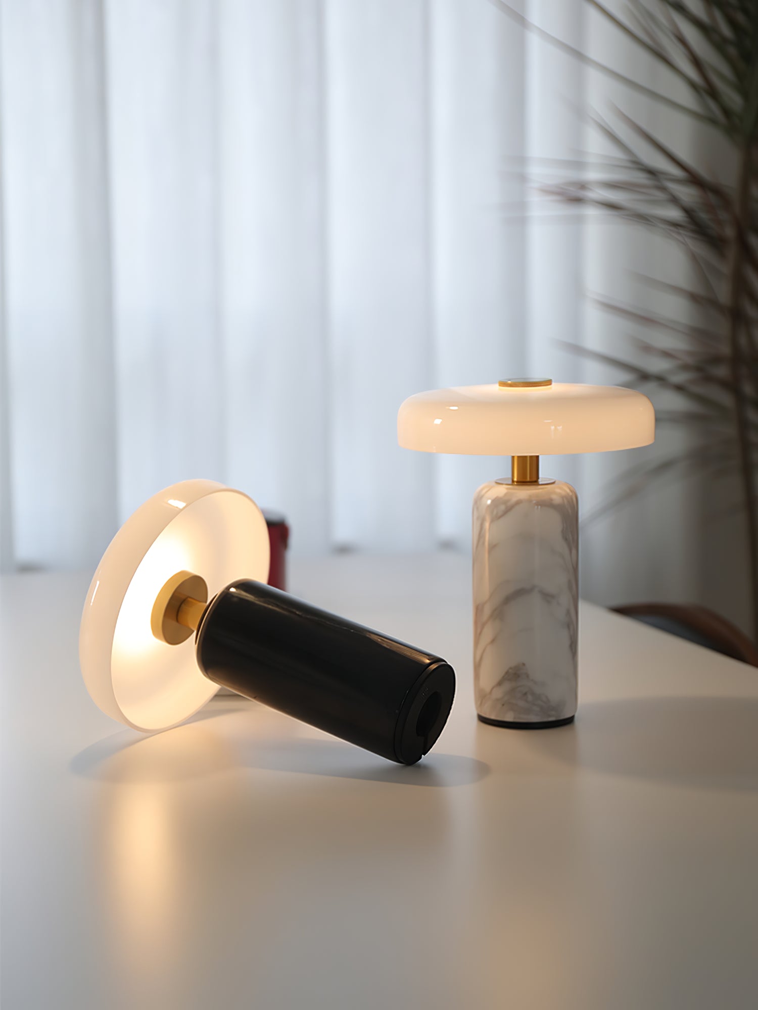 Marble Column Table Lamp