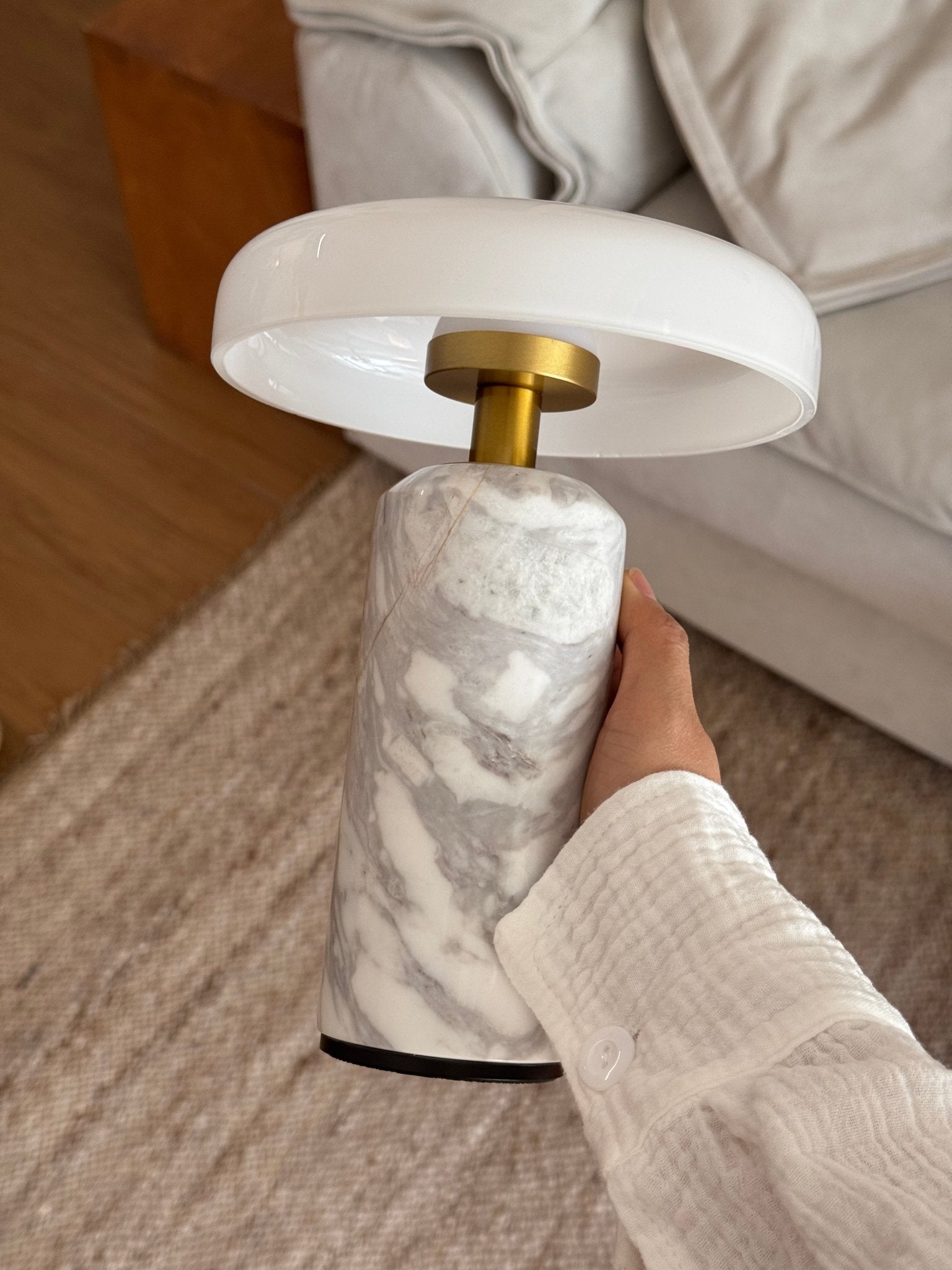 Marble Column Table Lamp