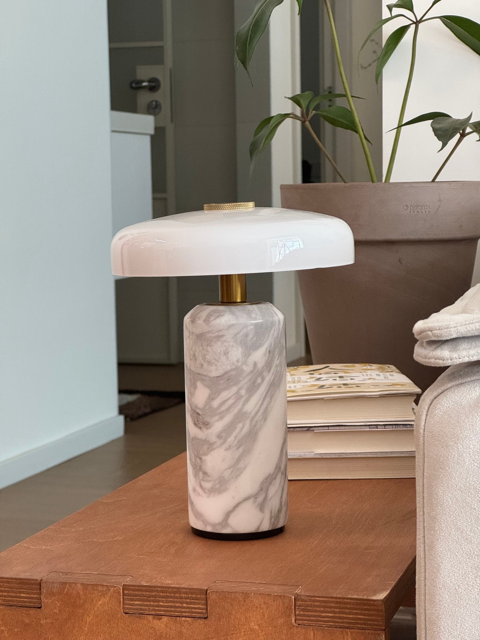 Marble Column Table Lamp