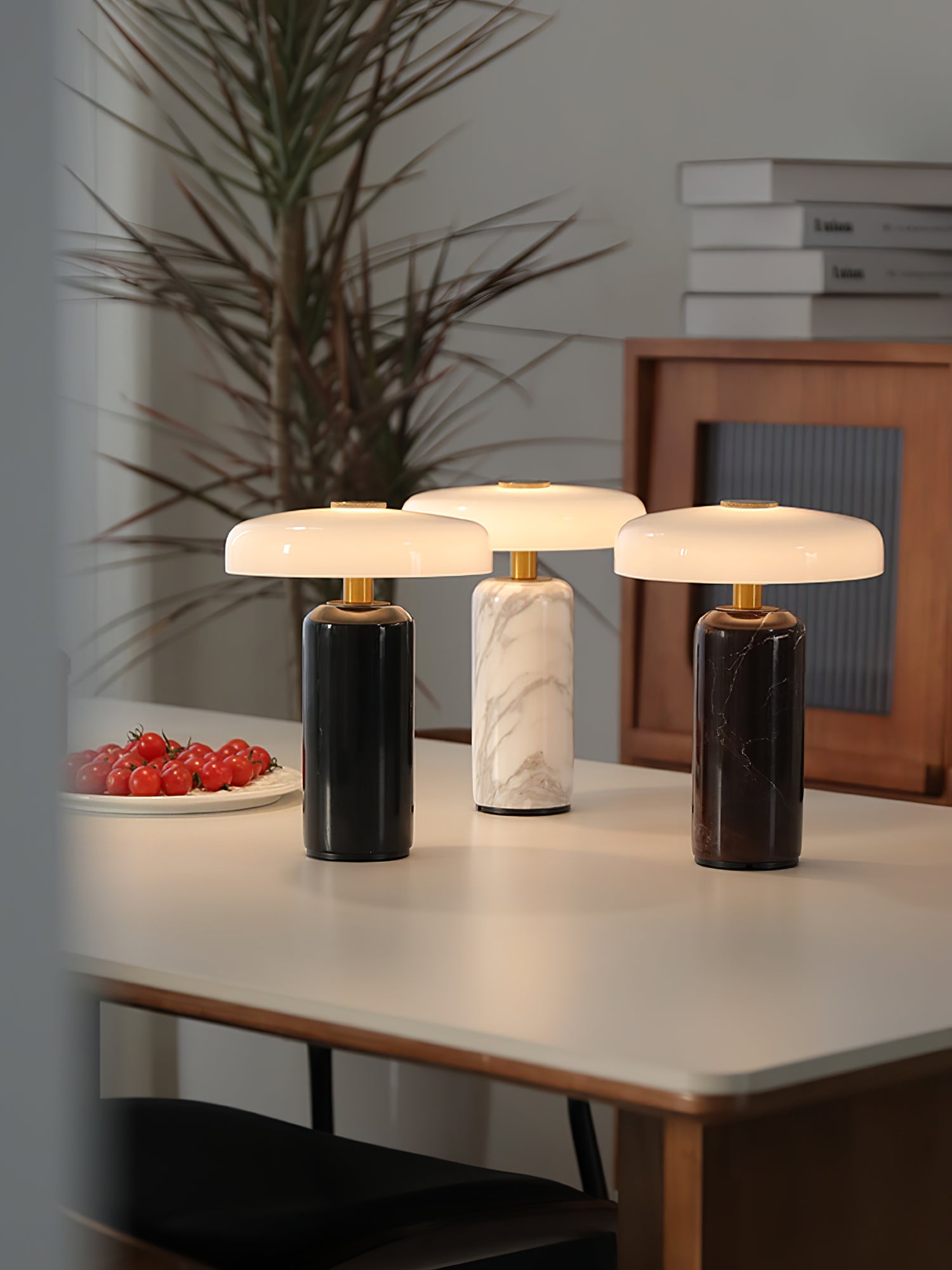 Marble Column Table Lamp