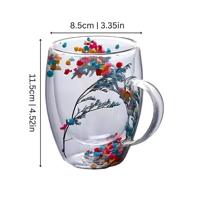 Floral Glass Cup
