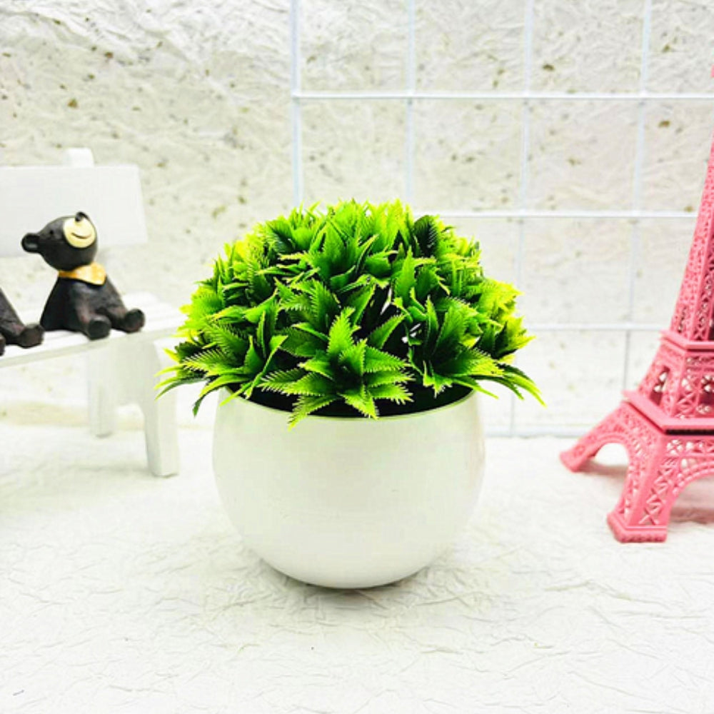 Potted Boxwood Faux Bonsai Decor