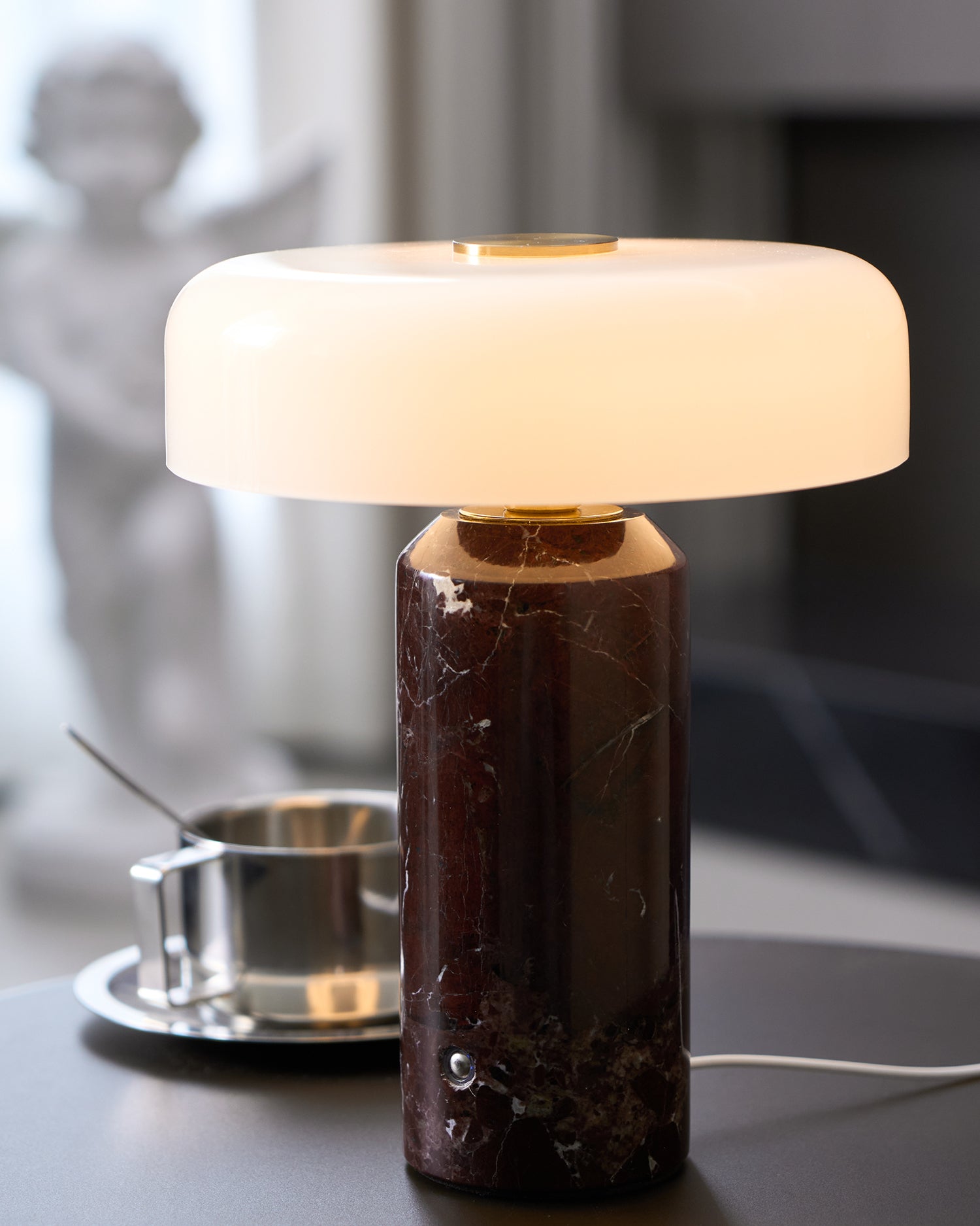 Marble Column Table Lamp